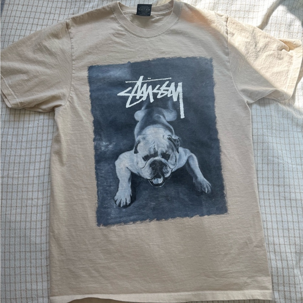 Stussy Cream Dog Graphic Tee